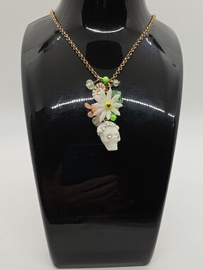 Betsey Johnson Sugar Skull Pendant Necklace